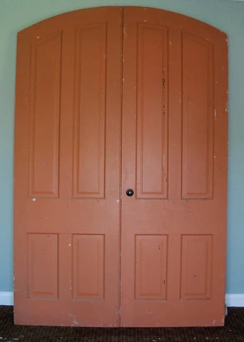 Vintage Arched Wooden Panel Door Set, Wood Double Church Doors,  96 X 63 Cover