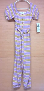 Rare Editions Purple Striped JumpSuit Girl's Size 10 New - Picture 1 of 8