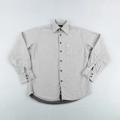 Camisa Victorinox Para Hombre Pequeña Gris Blanca Pata de Gallo Abotonada Ejército Suizo Exterior Foto 1 de 4