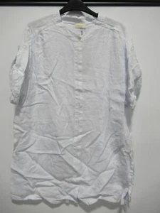 Poetry Fashion  SHIRT Linen Size 16 Short Sleeve Sky Ice Blue *NWT* - Picture 1 of 22
