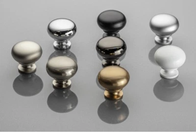 Möbelknopf Türknopf Retro Möbelknauf Türgriff Knopf Ø 32,5 gold schwarz silber - Bild 1 von 4