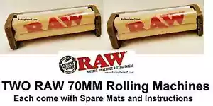 2x Macchine Rullo Sigarette 70mm GREZZE PLASTICA CANAPA per Carta Rotolo Singola Larga - Foto 1 di 2