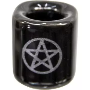 Portacandele (mini) campanello nero con pentacolo argento! - Foto 1 di 2
