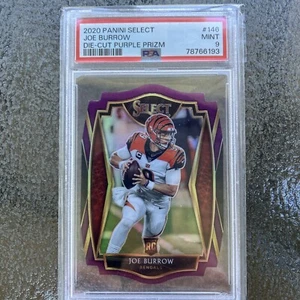 2020 Panini Select - Premier Level Purple Prizm Die-Cut #146 Joe Burrow (RC) - Picture 1 of 2