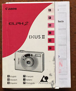 Canon Ixus II  - Anleitung von 1999 mit verschiedenen Garantieunterlagen