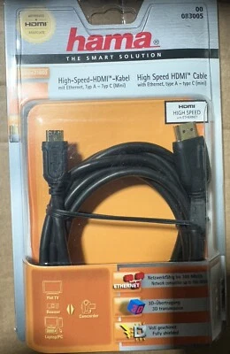 2m Mini HDMI Type C Male Plug to HDMI Cable Camera/Tablet to TV Video Lead 4K - Image 1 of 2