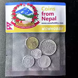 Nepalese Coins 🇳🇵 5 Unique Random Coins from Nepal for Coin Collecting🇳🇵 - Picture 1 of 2