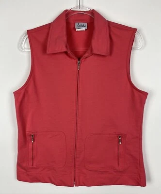 Chaleco de golf Links mediano coral sin mangas cuello cremallera para mujer  Foto 1 de 4