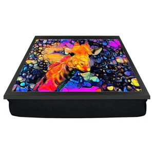Giraffe Safari Wild Animal Wildlife Cushion Laptop Laptray Lap Dinner Tray Gift - Picture 1 of 2