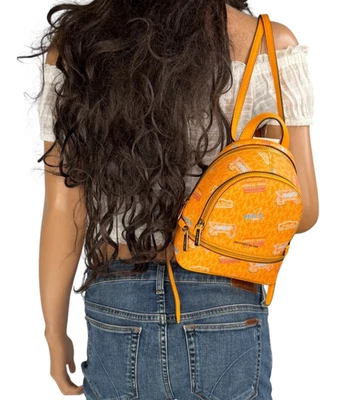 Michael Kors Rhea XS Zip Backpack Crossbody Bag MK Pop Orange (Limited Edition) - Image 1 of 4