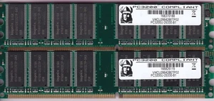 2GB 2x1GB PC-3200 VIKING VI4CU286428ETP02 DDR-400 DESKTOP RAM MEMORY KIT DDR1 - Picture 1 of 2