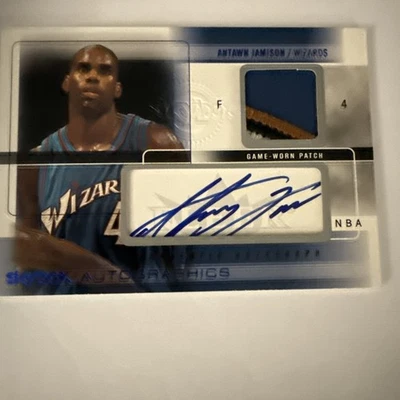 Parche usado del juego autógrafo Antawn Jamison Skybox Autographics 2004-05 50/50 AG-AJ Foto 1 de 4