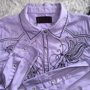 Cowgirl Legend Strass bestickt lila Show Rodeo Shirt Damen Medium - Bild 1 von 13