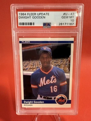 Actualización Fleer 1984 Dwight Gooden PSA 10 gemas como nuevo #U-43 RC Mets ¡50/50 centrado! Foto 1 de 2