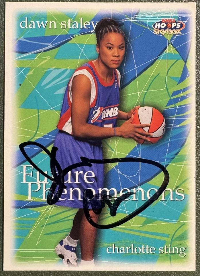 WNBA DAWN STALEY 1999 Hoops Rookie Hand Signed IP AUTO Charlotte Sting #106 - Image 1 of 1
