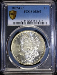 Dólar de plata Morgan 1882-CC - GRADUACIÓN PROFESIONAL MS 63 - Imagen 1 de 2