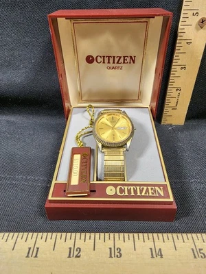 Reloj Citizen Day Date Hombre En Caja Original Correa 2 Tonos No Funciona  Foto 1 de 3