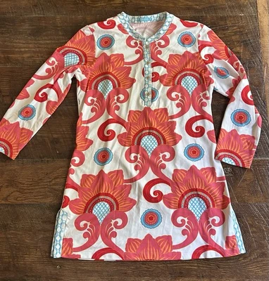 Top para mujer J. McLaughlin XS Catalina tela floral manga 3/4 nailon VIAJES Foto 1 de 4