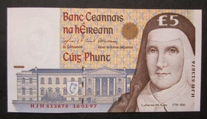 Central Bank of Ireland £5 Banknote Catherine McAuley 1993, kassenfrisch (4375) - Picture 1 of 2