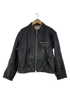 UNITED ARROWS Leather Jacket Blouson M Cowhide Black Plain 8325-199-1949 Used - Picture 1 of 6