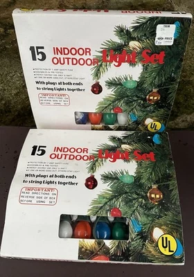 Vintage Good Tidings 15 Outdoor Light Set Multicolored Large Bulbs Lot WORKING! - Image 1 of 4