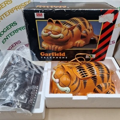 Vintage 1978 Garfield Corded Landline Telephone With Open/Close Eyes Boxed - Image 1 of 4