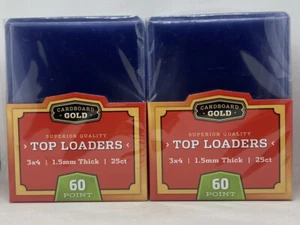 50 Cardboard Gold 60 Point Top Loaders Thick Card Holders Brand New Toploaders - Picture 1 of 8