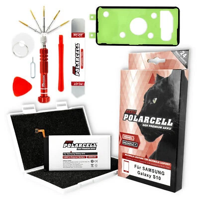 POLARCELL Akku für Samsung Galaxy S10 SM-G973F | 3600mAh Profi-Set | DuoS | EB-BG973ABU