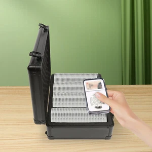 Estuche para monedas graduado de 4 espacios Estuche para monedas Estuche para tarjetas graduado antideslizante Caja de almacenamiento - Imagen 1 de 14