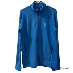 Suéter polar Haglofs Astro para hombre azul cremallera completa cuello falso ropa deportiva talla grande - Imagen 1 de 12