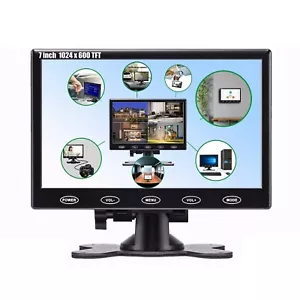 7" Portable Monitor LCD Screen Built-in AV VGA HDMI Speaker AV for Car Camera PC - Picture 1 of 14
