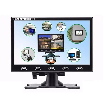 7" Portable Monitor LCD Screen Built-in AV VGA HDMI Speaker AV for Car Camera PC - Image 1 of 4