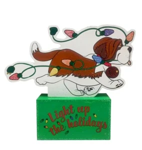 Elf On the Shelf Pets Saint Bernard "Light up the Holidays" Table Decor 6x5.5 - Picture 1 of 2