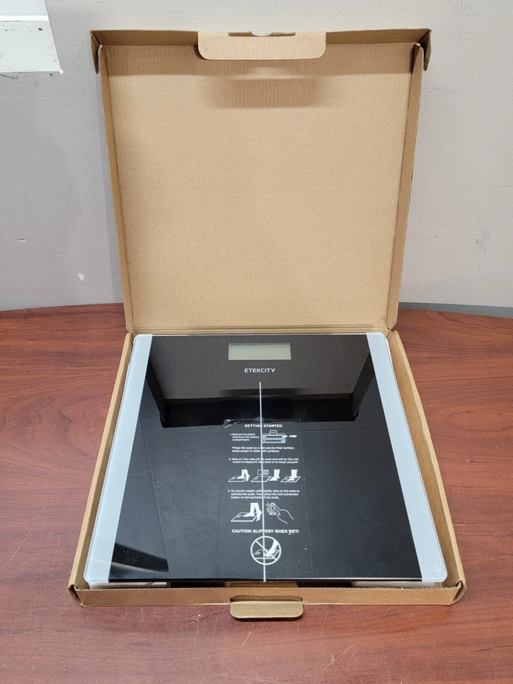 Etekcity 数字体重浴室秤 EB9380H 黑色,钢化玻璃 c-x — 第 1/4 张图片