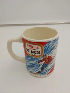 Vintage 1970s Nestle Instant Hot Cocoa Mug Winter Skiing Theme - Picture 1 of 8
