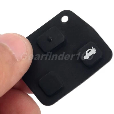 3 Buttons Replacement Car Remote Key Fob Switch Black Rubber Pad For Toyota UK - Image 1 of 4