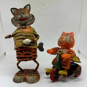 2 JUGUETES de cuerda litográfica de hojalata MARX divertidos bateristas y triciclo TIGER de colección - Imagen 1 de 14
