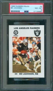 1988 Texaco Police LAPD Football Card BO JACKSON LA Raiders #9 PSA 8 - Picture 1 of 2