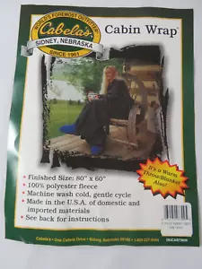 Cabin Wrap Throw Cabela's 80" x 60" Polyester Fleece Gray,Black Trim NEW - Picture 1 of 6