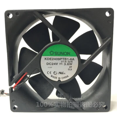 SUNON KDE2409PTB1-6A Cooling Fan DC 24V 3.6W 2Pin Cooler Fan 92*92*25MM Ball - Image 1 of 4
