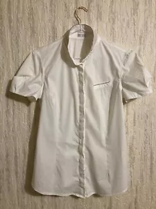 Brunello Cucinelli Shirt White Short Sleeve Made in Italy Size Women's - M - Picture 1 of 13