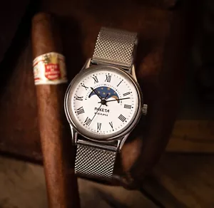 Calendario lunar, reloj soviético Raketa, reloj vintage de cuarzo, reloj de la URSS - Imagen 1 de 5