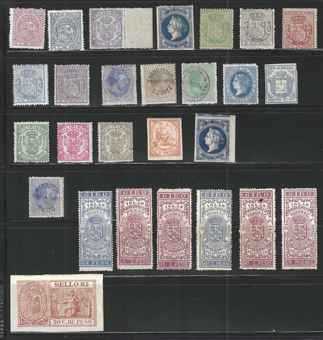 Philippines, Lot of 27 Early Revenue Stamps Cover