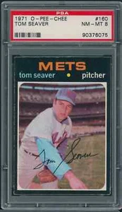 1971 Topps O-PEE-CHEE #160 Tom Seaver PSA 8 NM-MT RARE C3 - Picture 1 of 2