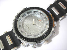 Big Case Rubber Band Men's Watch with 2 Extra Bezels # 3933