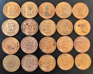 Netherlands Indies, 1/2 Cent, 1945, KM# 314, Bronze, UNC with Rust, 10 Pcs - Picture 1 of 5