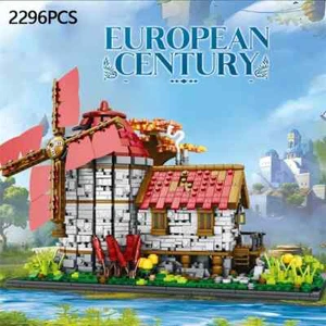 2296PCS Mulino a Vento Casa sull'Albero Mulino Vista Strada Blocchi di Costruzione Città Europea Mattone - Foto 1 di 6