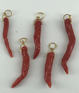 Corni corallo in argento placcato - Foto 1 di 5