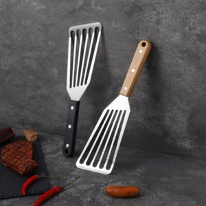 Espátula de pescado de acero inoxidable multiusos con ABS/mango de madera afinador de carne - Imagen 1 de 19
