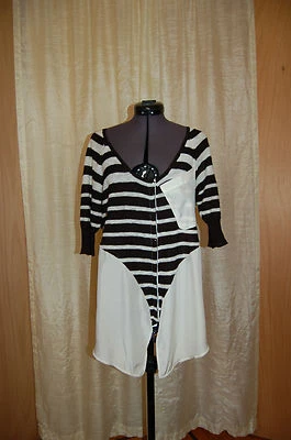 Free People Womens Shirt Sz Small S  Striped Linen Blend Button Down  White Knit - Image 1 of 4